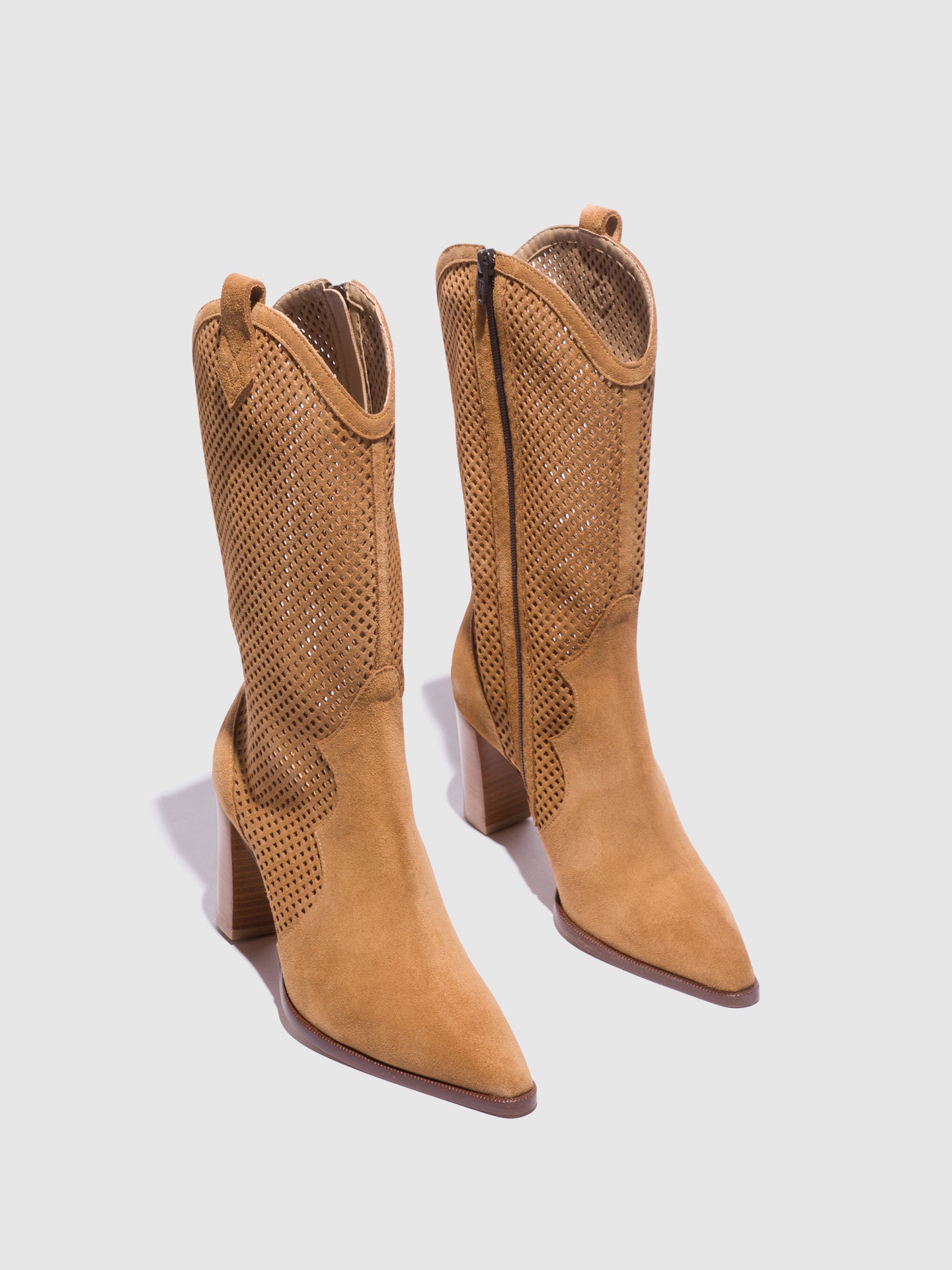 Foreva Camel Zip Up Boots